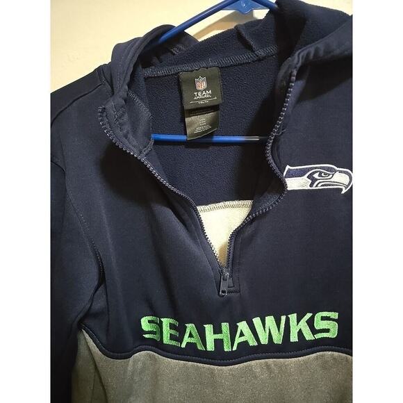 Seahawks Half Zip Pullover Sweatshirt Youth Large Kids Boys Football Team Appar - Picture 10 of 16